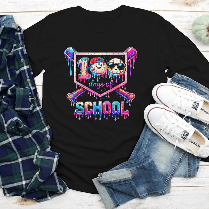 100 Days Of School Baseball Drip Boys For Men Kids Youth Long Sleeve Tee