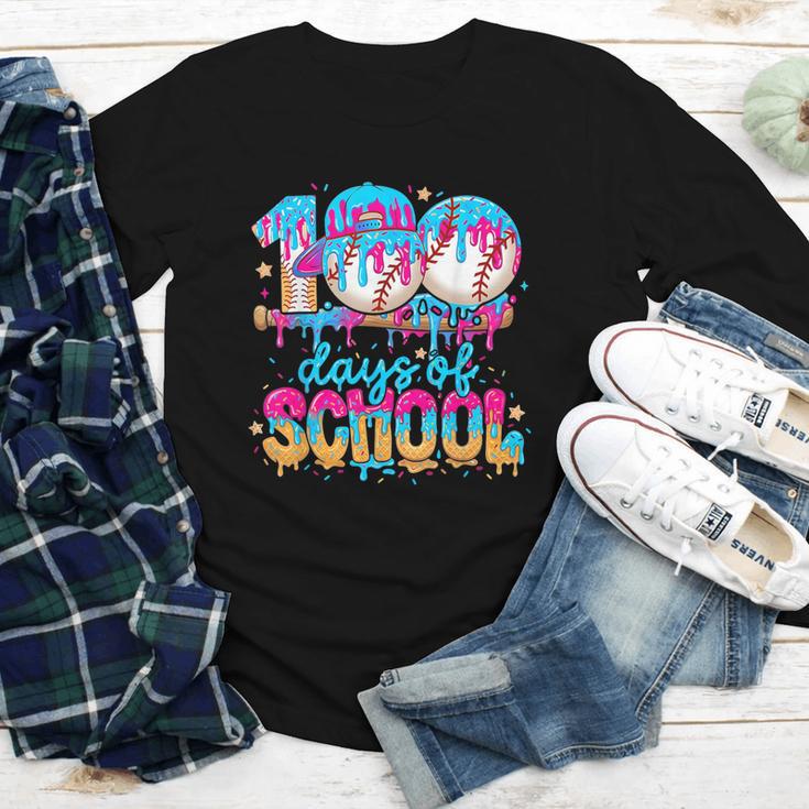100 Days Of School Baseball Ice Cream For Boy Girl Kids Youth Long Sleeve Tee