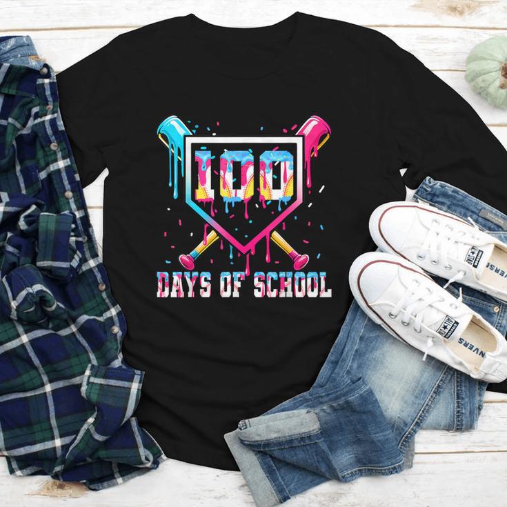 100 Days Of School Boy Kids Baseball Ice Cream Drip Teacher Youth Long Sleeve Tee 100 Days Of School Boy Kids Baseball Ice Cream Drip Teacher Youth Long Sleeve Tee