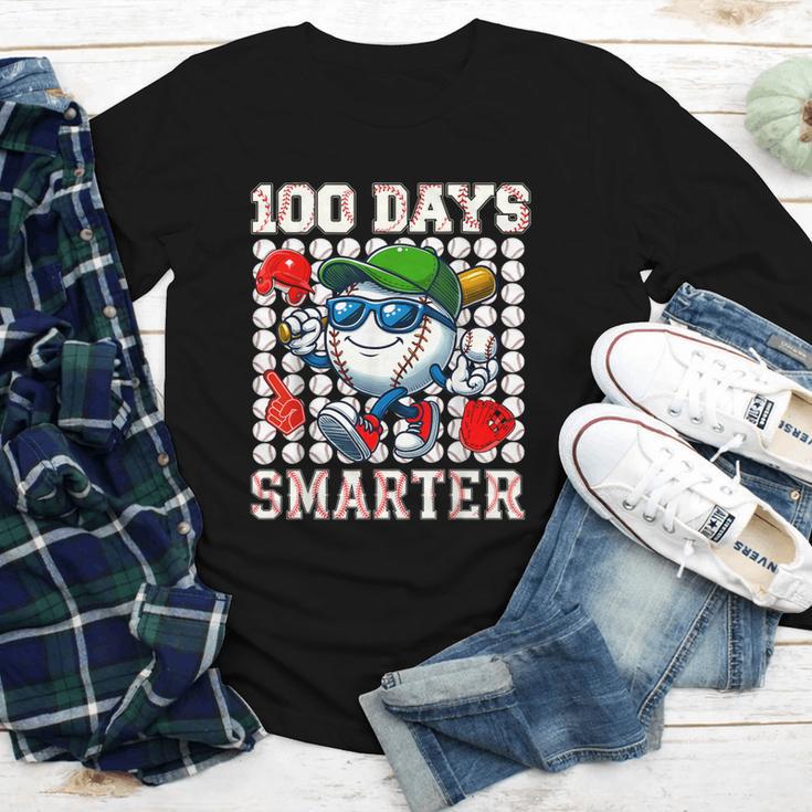 100 Days Smarter Baseball 100 Days Of School Boy Girl Kid Youth Long Sleeve Tee