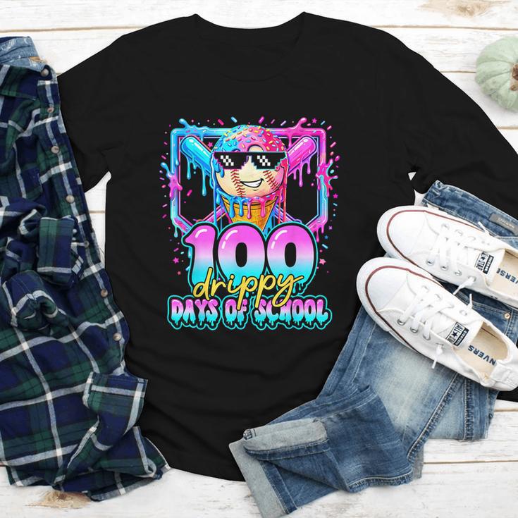 100 Drippy Days Of School Baseball Ice Cream 100th Day Boys Youth Long Sleeve Tee 100 Drippy Days Of School Baseball Ice Cream 100th Day Boys Youth Long Sleeve Tee