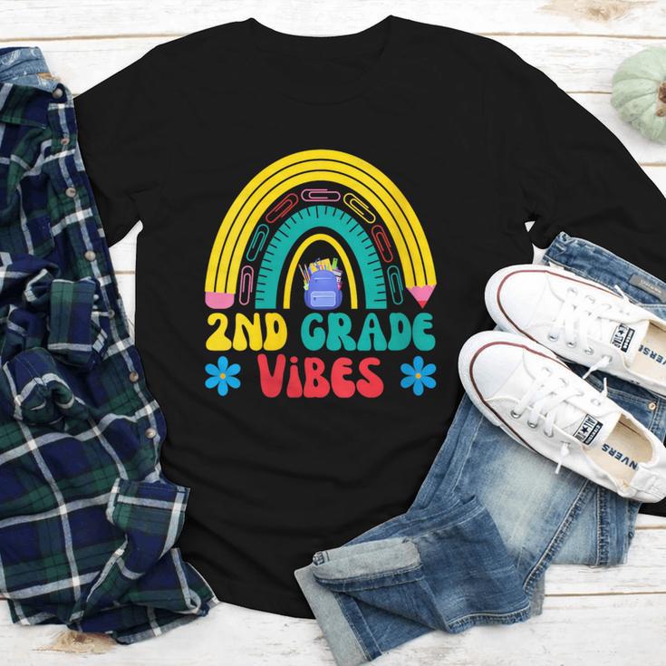 2nd Grade Vibes Back To School Rainbow Second Grade Youth Long Sleeve Tee