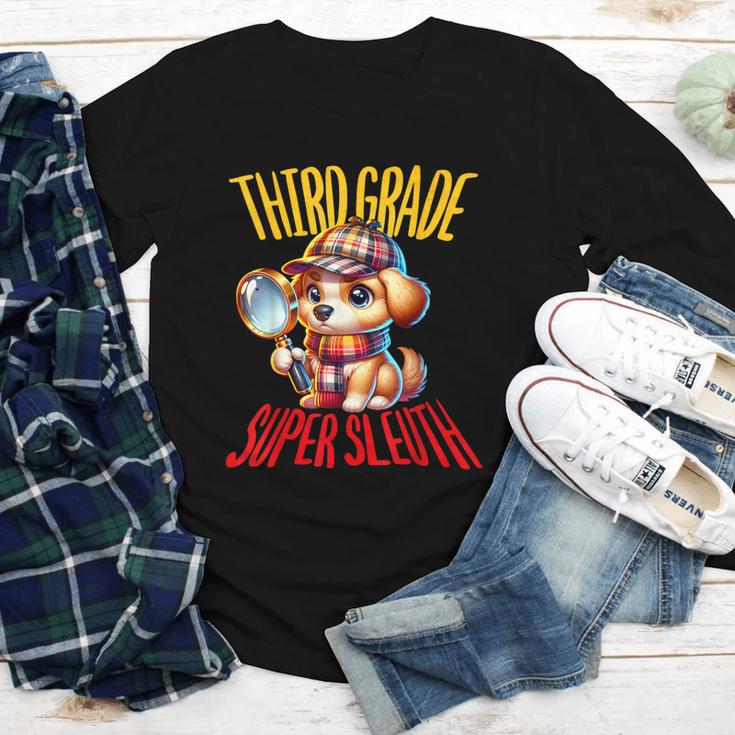 3rd Grade Super Sleuth Dog Detective Back To School Kids Youth Long Sleeve Tee