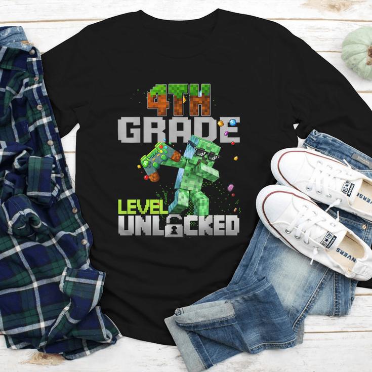 4th Grade Level Unlocked Back To School Pixel Game Youth Long Sleeve Tee