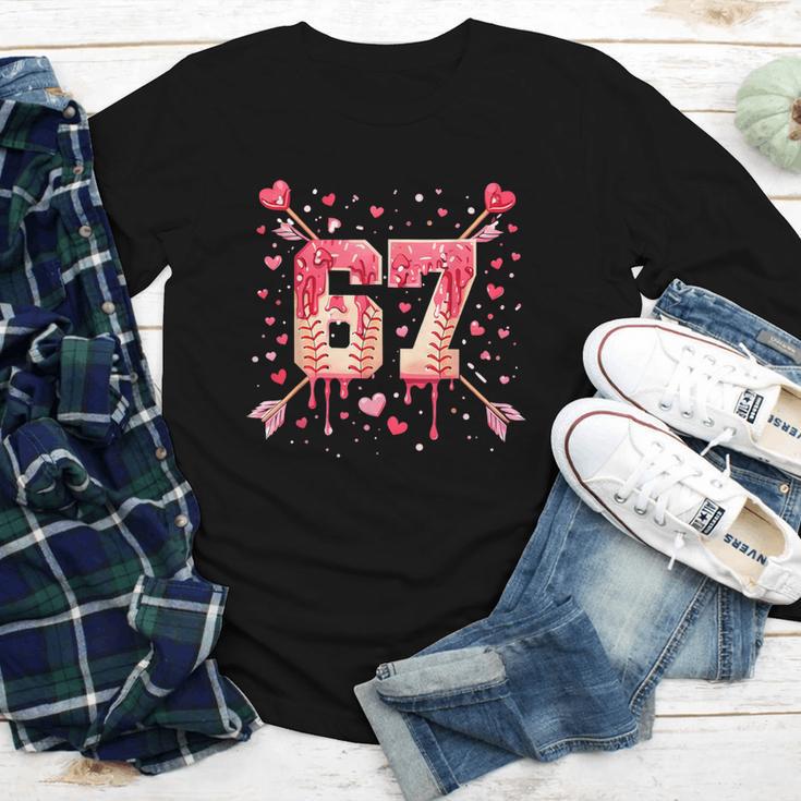 6 7 Melting Number Arrow Baseball Drip Valentine's Day Youth Long Sleeve Tee