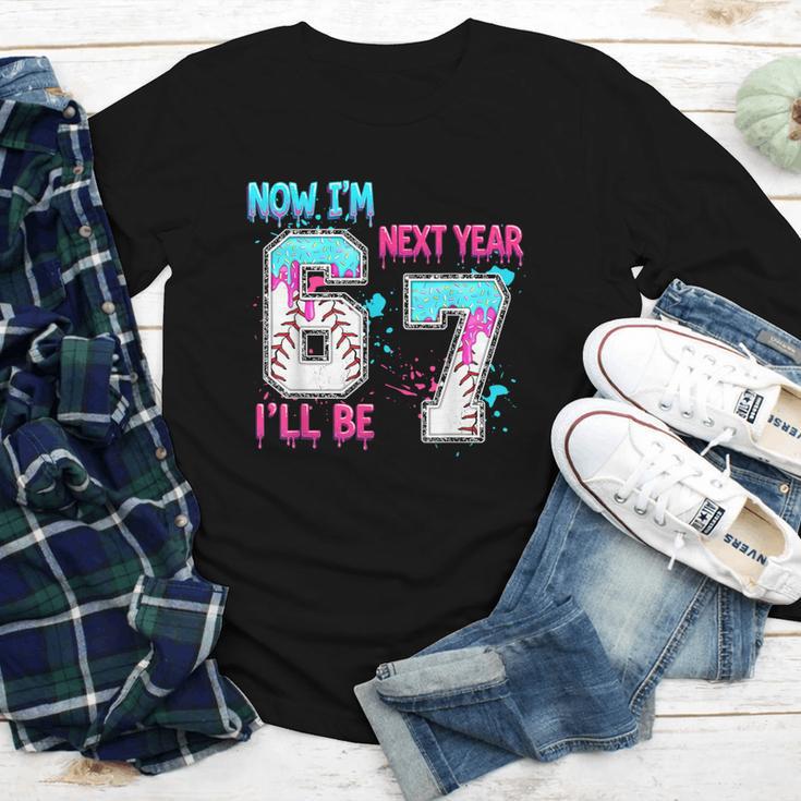 Now Im 6 Next Year I'Ll Be 7 Baseball Ice Cream Drip 67 Meme Youth Long Sleeve Tee Now Im 6 Next Year I'Ll Be 7 Baseball Ice Cream Drip 67 Meme Youth Long Sleeve Tee