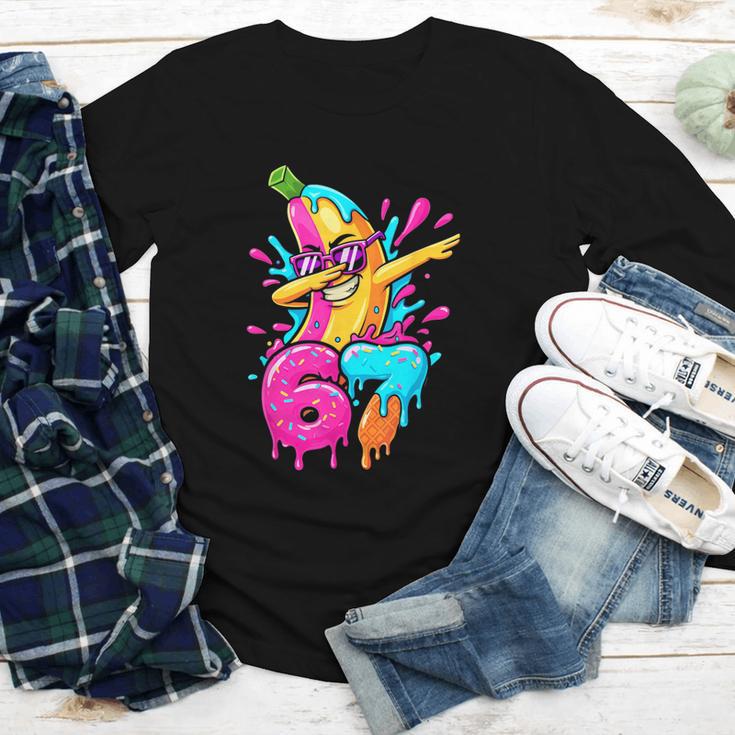 67 Baseball Dabbing Banana 6 7 Dripping Ice Cream Meme Youth Long Sleeve Tee