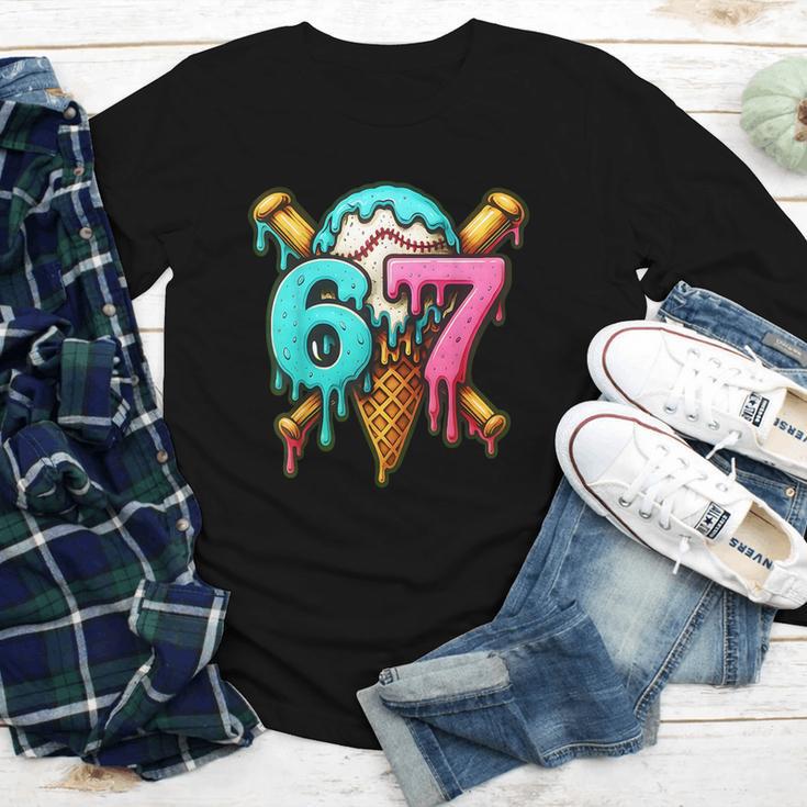 67 Baseball Ice Cream Drip Kids Youth Long Sleeve Tee