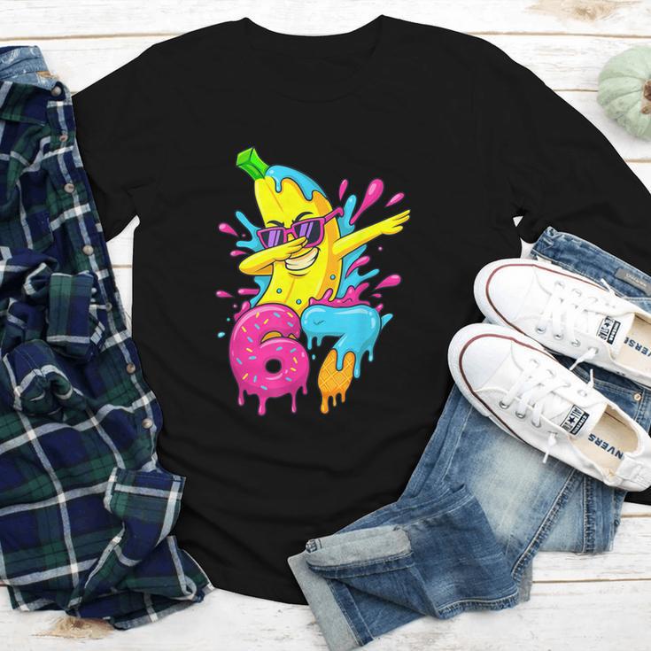 67 Dabbing Banana Baseball 6 7 Dripping Ice Cream Meme Youth Long Sleeve Tee