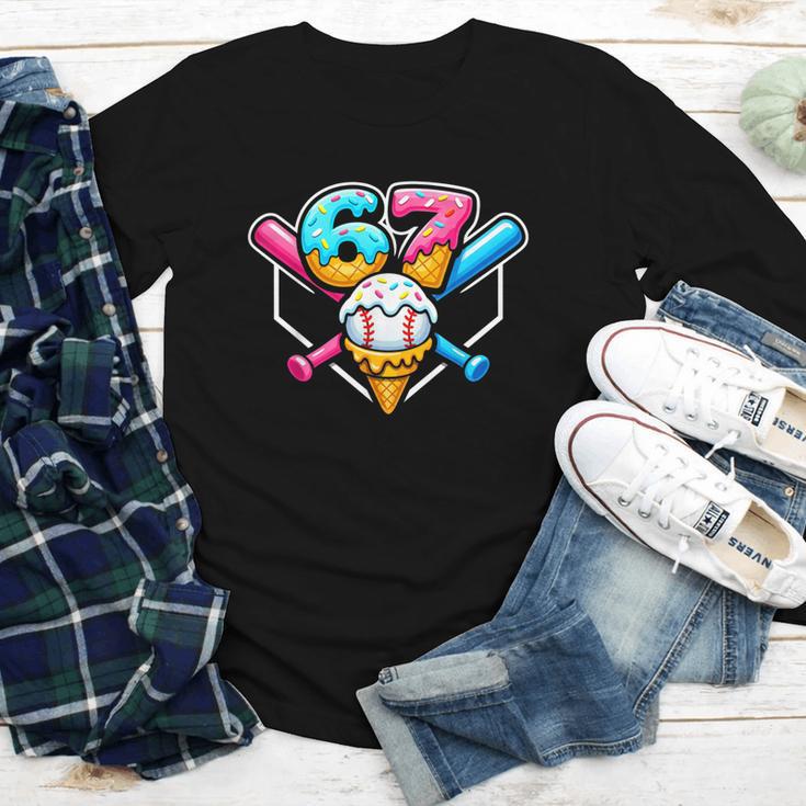 67 Ice Cream Drip Baseball Meme Six Seven Gen Alpha Slang Youth Long Sleeve Tee 67 Ice Cream Drip Baseball Meme Six Seven Gen Alpha Slang Youth Long Sleeve Tee