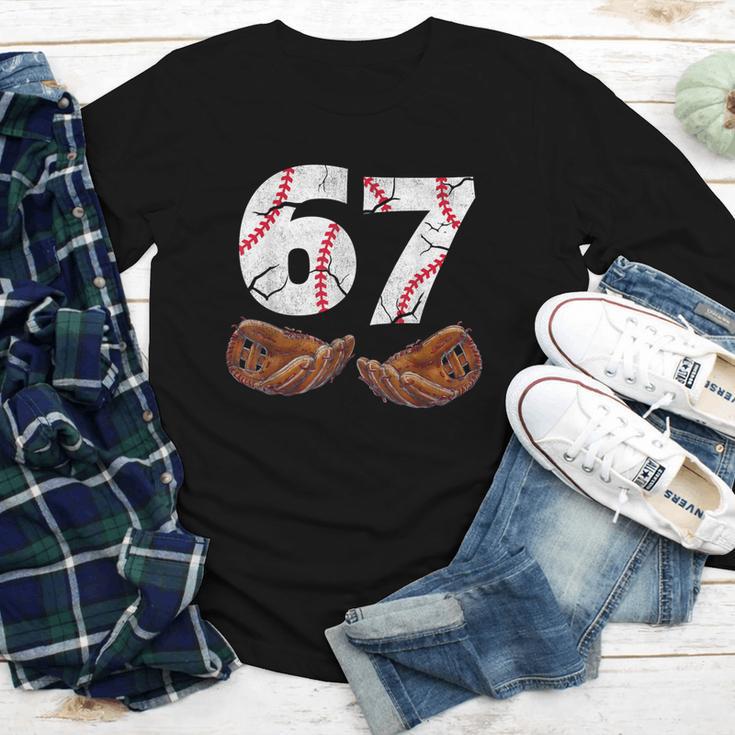 67 Trend Baseball Six Seven Number For Boys Men Youth Long Sleeve Tee 67 Trend Baseball Six Seven Number For Boys Men Youth Long Sleeve Tee