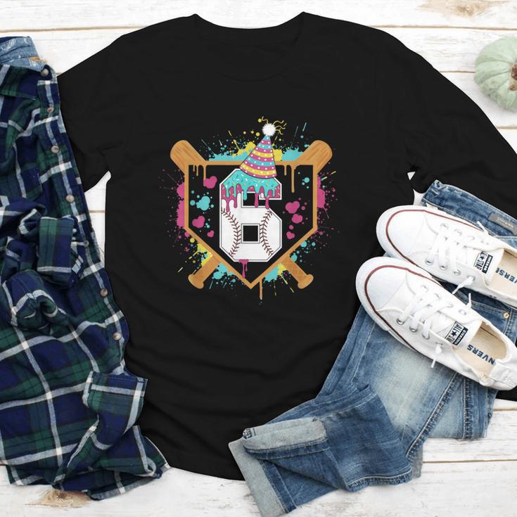 6th Birthday Baseball Drip Number 6 Year Old Birthday Boy Youth Long Sleeve Tee 6th Birthday Baseball Drip Number 6 Year Old Birthday Boy Youth Long Sleeve Tee