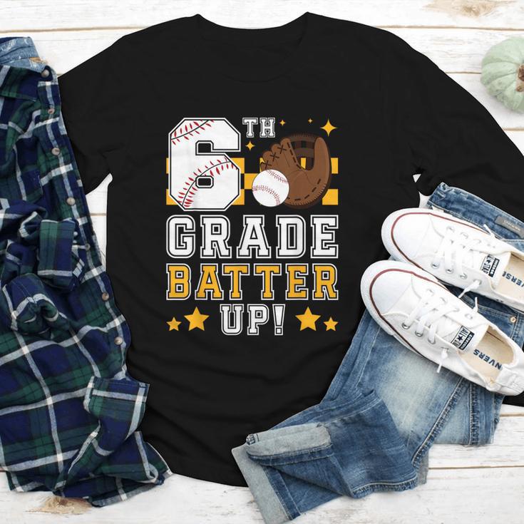 6th Grade Batter Up Baseball First Day Back To School Youth Long Sleeve Tee