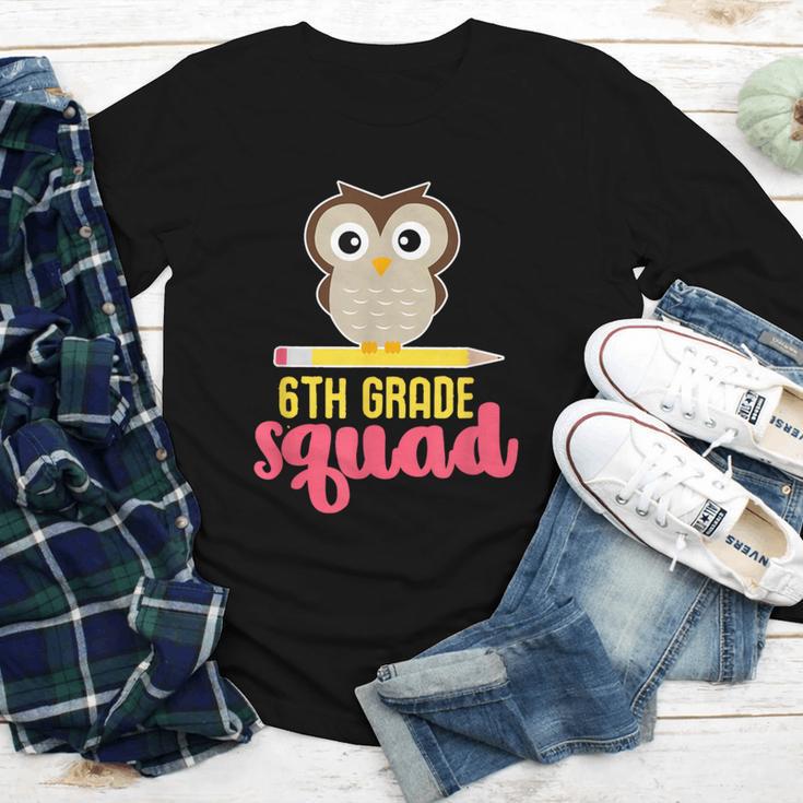 6th Grade Squad Back To School Owl & Pencil Youth Long Sleeve Tee 6th Grade Squad Back To School Owl & Pencil Youth Long Sleeve Tee