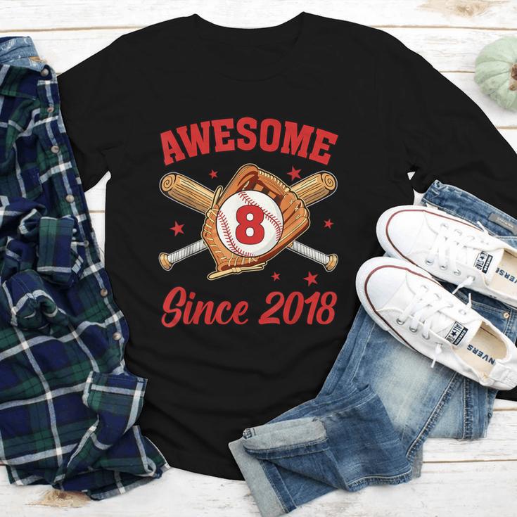 8 Year Old Boys Awesome Since 2018 Baseball Birthday Youth Long Sleeve Tee 8 Year Old Boys Awesome Since 2018 Baseball Birthday Youth Long Sleeve Tee