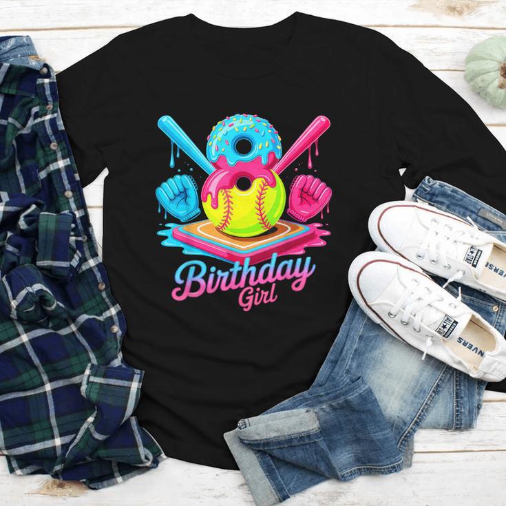 8th Birthday Baseball Ice Cream Drip 8 Years Old Girls B-Day Youth Long Sleeve Tee