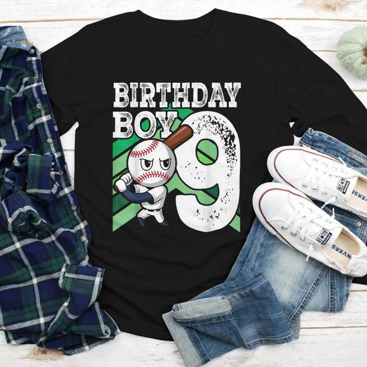 9th Birthday Baseball Birthday Party 9th Birthday Boy Youth Long Sleeve Tee