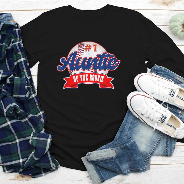 Auntie Rookie Of Year 1st Birthday Baseball Theme Matching Youth Long Sleeve Tee
