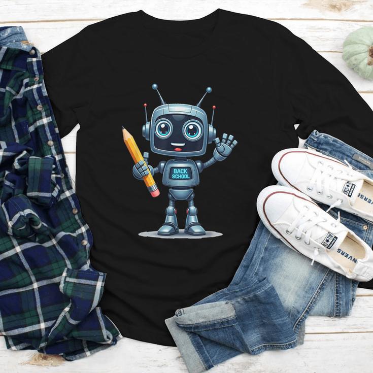 Back To School 2025 Robot Pencil For Kids Youth Long Sleeve Tee