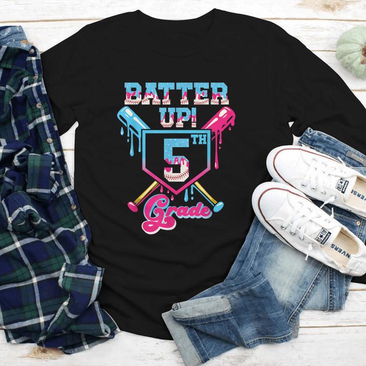 Back To School 5th Grade Batter Up Baseball First Day Boys Youth Long Sleeve Tee