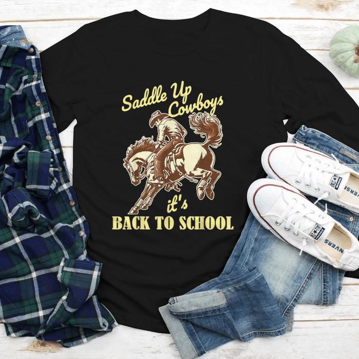 Back To School Cowboy Rodeo Country Western Saddle Up Boys Youth Long Sleeve Tee