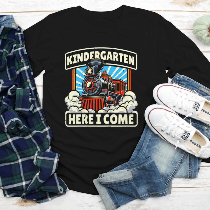 Back To School Kindergarten Here I Come Train Boys Girls Youth Long Sleeve Tee Back To School Kindergarten Here I Come Train Boys Girls Youth Long Sleeve Tee