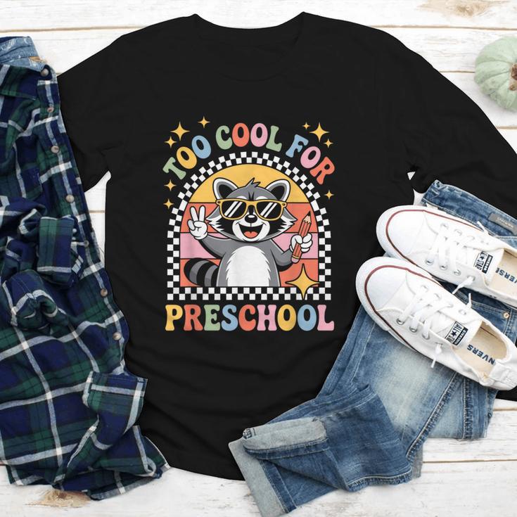 Back To School Raccoon Too Cool For Pre- K Preschool Youth Long Sleeve Tee Back To School Raccoon Too Cool For Pre- K Preschool Youth Long Sleeve Tee