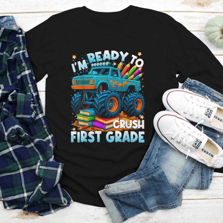 Back To School Ready To Crush 1st Grade Monster Truck Boys Youth Long Sleeve Tee