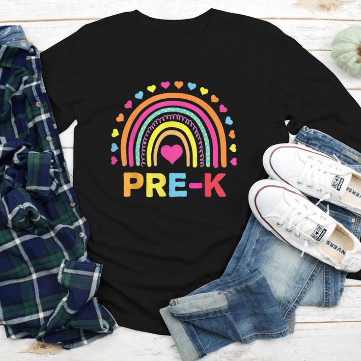 Back To School Shirt Rainbow Happy First Day Of Pre-K Youth Long Sleeve Tee Back To School Shirt Rainbow Happy First Day Of Pre-K Youth Long Sleeve Tee