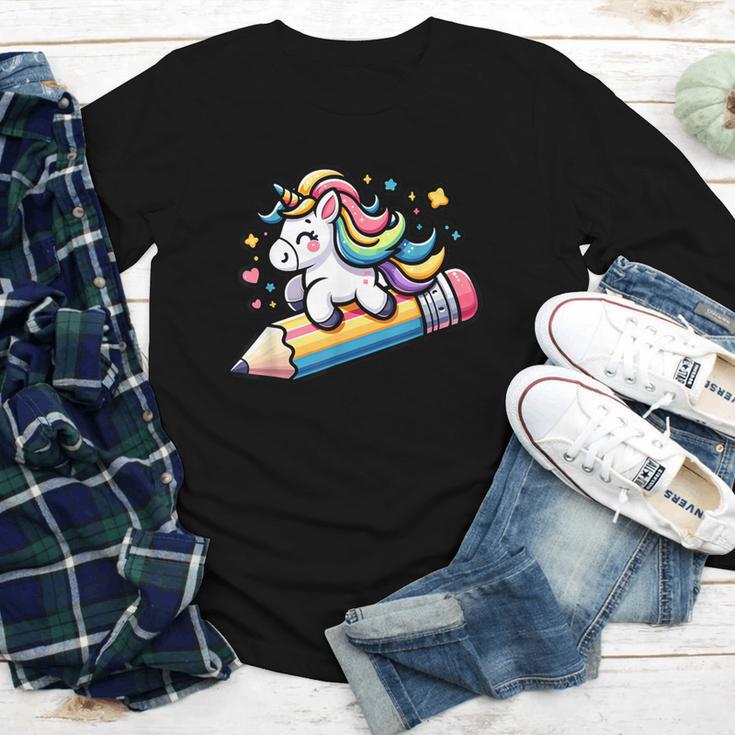 Back To School Unicorn Riding A Pencil Youth Long Sleeve Tee Back To School Unicorn Riding A Pencil Youth Long Sleeve Tee