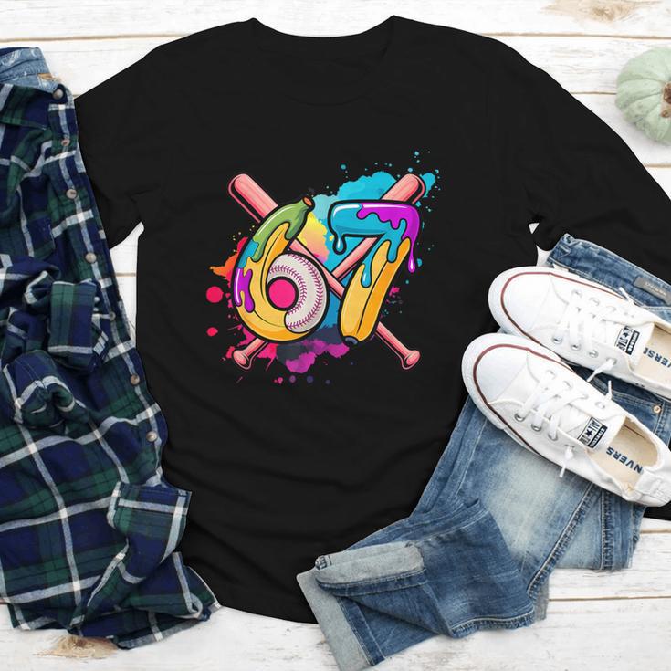 Banana Baseball 67 Ice Cream Drip Meme Youth Long Sleeve Tee