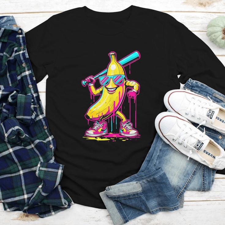 Banana With Baseball Bat Street Baseball Drip Youth Long Sleeve Tee Banana With Baseball Bat Street Baseball Drip Youth Long Sleeve Tee