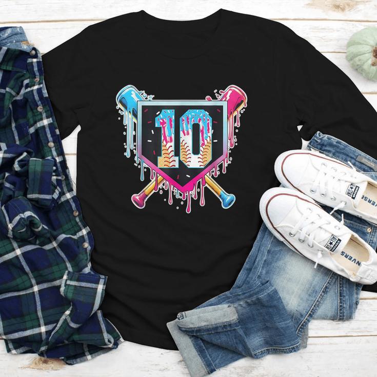 Baseball 10 Year Old Boy Ice Cream Drip 10th Birthday Player Youth Long Sleeve Tee Baseball 10 Year Old Boy Ice Cream Drip 10th Birthday Player Youth Long Sleeve Tee