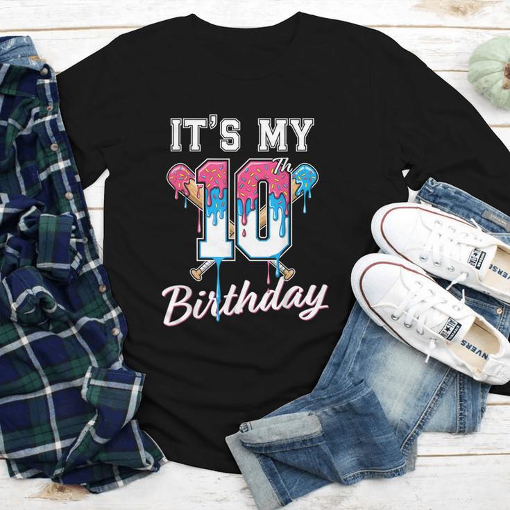 Baseball 10 Year Old Ice Cream Drip 10th Birthday Boys Youth Long Sleeve Tee Baseball 10 Year Old Ice Cream Drip 10th Birthday Boys Youth Long Sleeve Tee
