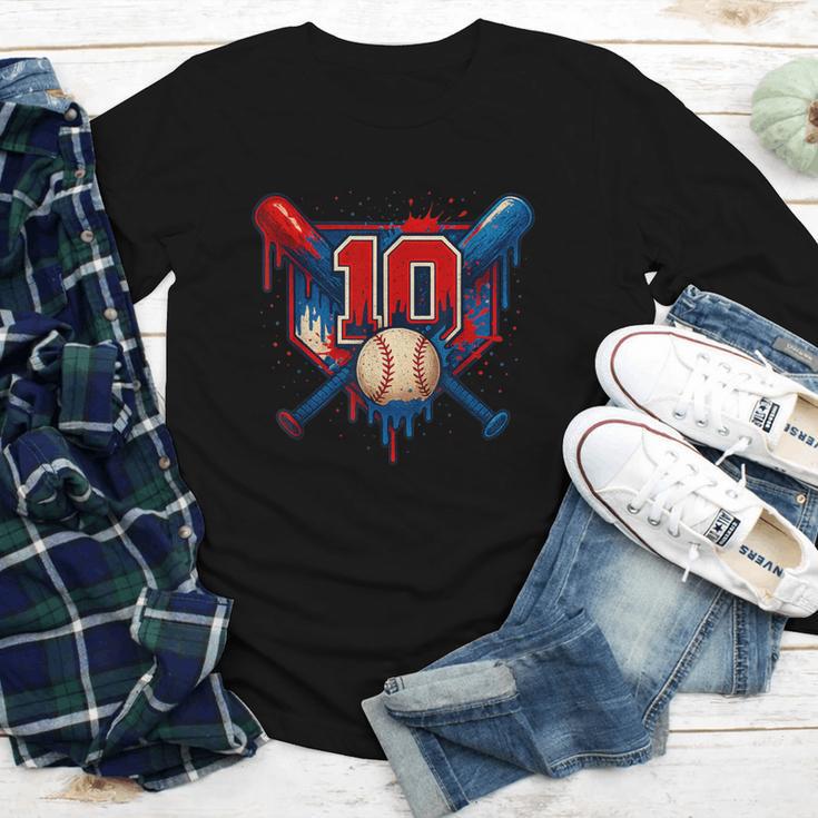 Baseball 10 Year Old Splash Drip 10th Birthday Boy Number 10 Youth Long Sleeve Tee Baseball 10 Year Old Splash Drip 10th Birthday Boy Number 10 Youth Long Sleeve Tee