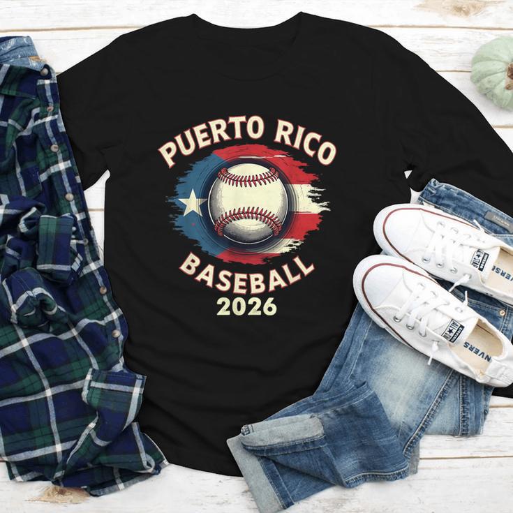 Baseball 2026 Puerto Rico Island Pride Sports Theme Youth Long Sleeve Tee