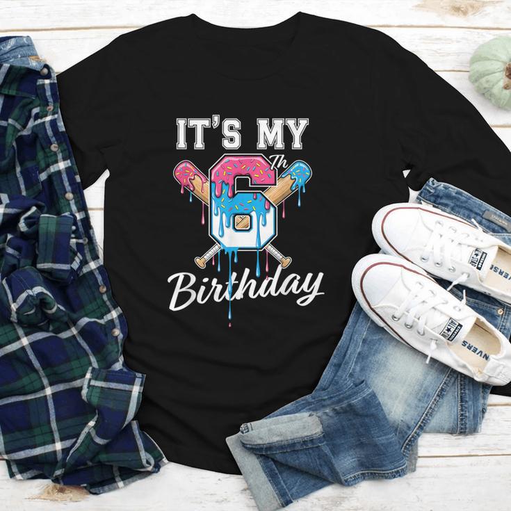 Baseball 6 Year Old Ice Cream Drip 6th Birthday Boy Number 6 Youth Long Sleeve Tee Baseball 6 Year Old Ice Cream Drip 6th Birthday Boy Number 6 Youth Long Sleeve Tee