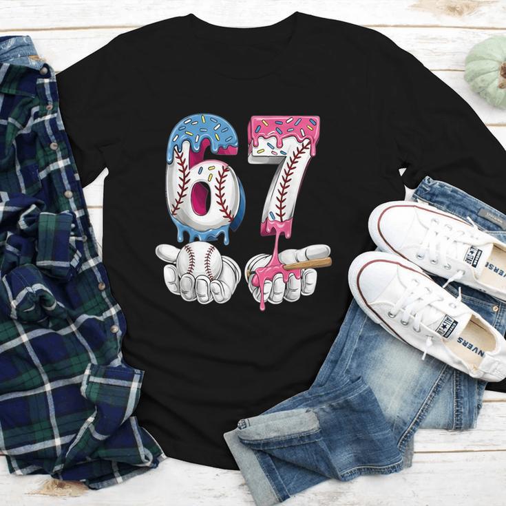 Baseball 67 Ice Cream Drip Six Seven Boys Girls Meme Youth Long Sleeve Tee