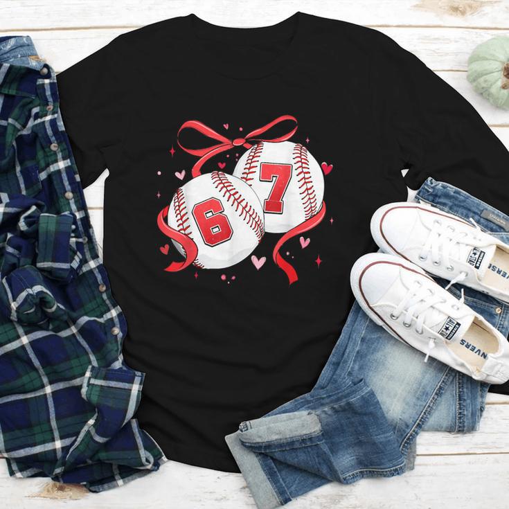 Baseball 67 Six Seven Gen Alpha Meme Valentine's Day Youth Long Sleeve Tee