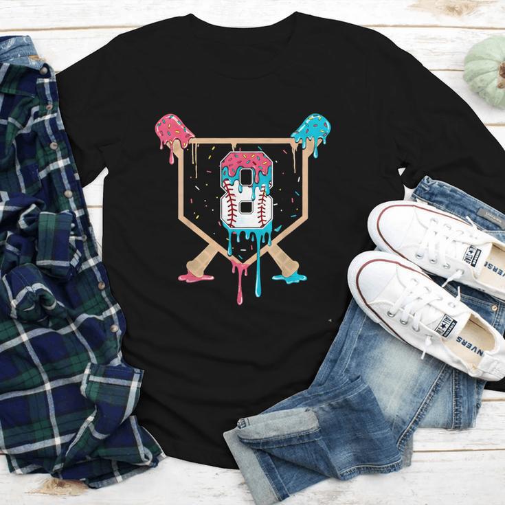 Baseball 8 Year Old Ice Cream Drip 8th Birthday Boys Player Youth Long Sleeve Tee Baseball 8 Year Old Ice Cream Drip 8th Birthday Boys Player Youth Long Sleeve Tee