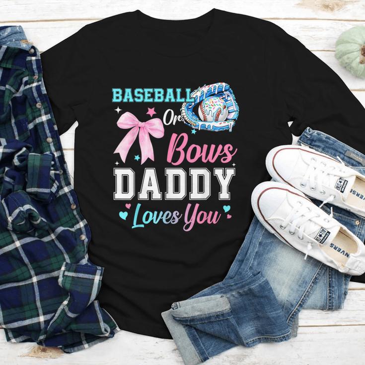 Baseball Or Bows Your Daddy Loves You Gender Reveal Matching Youth Long Sleeve Tee Baseball Or Bows Your Daddy Loves You Gender Reveal Matching Youth Long Sleeve Tee