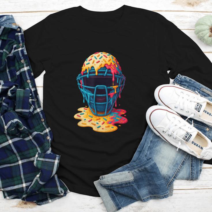 Baseball Catcher Mask Ice Cream Dripping Baseball Fan Boys Youth Long Sleeve Tee