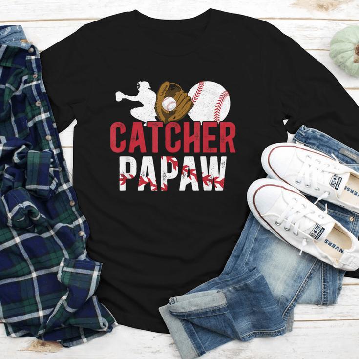 Baseball Catcher Papaw Proud Papaw Of A Baseball Catcher Youth Long Sleeve Tee