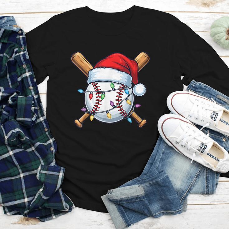 Baseball Christmas Lights Santa Christmas Baseball Player Youth Long Sleeve Tee Baseball Christmas Lights Santa Christmas Baseball Player Youth Long Sleeve Tee