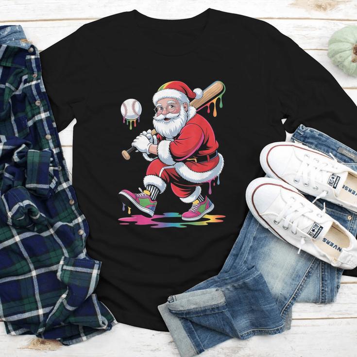 Baseball Christmas Santa Claus Batter Baseball Drip Youth Long Sleeve Tee Baseball Christmas Santa Claus Batter Baseball Drip Youth Long Sleeve Tee