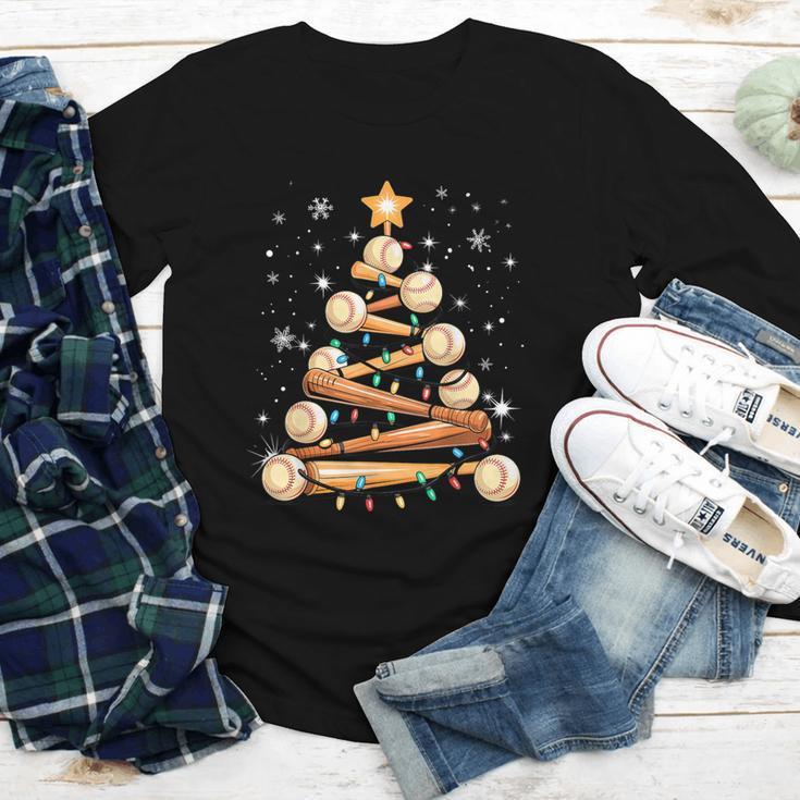 Baseball Christmas Tree Light Xmas Baseball Youth Long Sleeve Tee