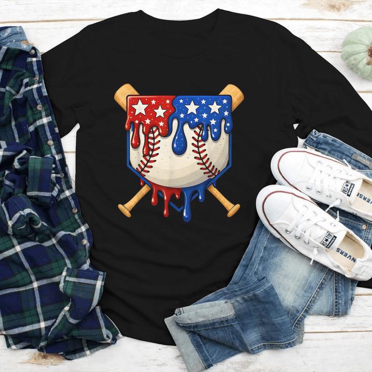 Baseball Drip American Flag Home Plate 4th Of July Patriotic Youth Long Sleeve Tee Baseball Drip American Flag Home Plate 4th Of July Patriotic Youth Long Sleeve Tee