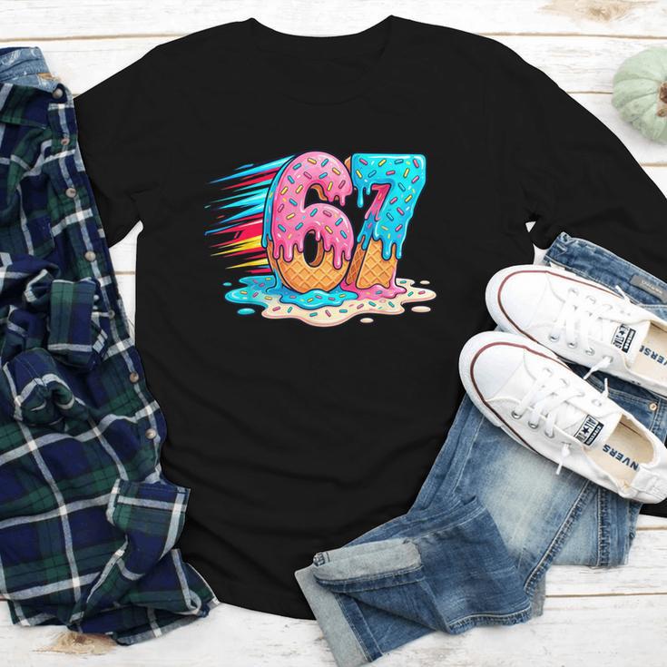 Baseball Drip Ice Cream 67 Graffiti Splash Melt Youth Long Sleeve Tee