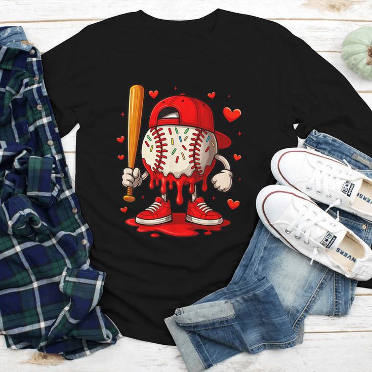 Baseball Drip Ice Cream Apparel Boys Kids Valentines Day Youth Long Sleeve Tee