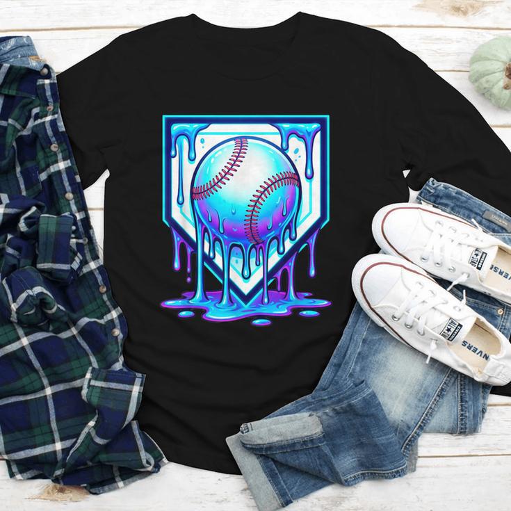 Baseball Drip Ice Cream Blue Glow Melt Ball Graphic Youth Long Sleeve Tee Baseball Drip Ice Cream Blue Glow Melt Ball Graphic Youth Long Sleeve Tee